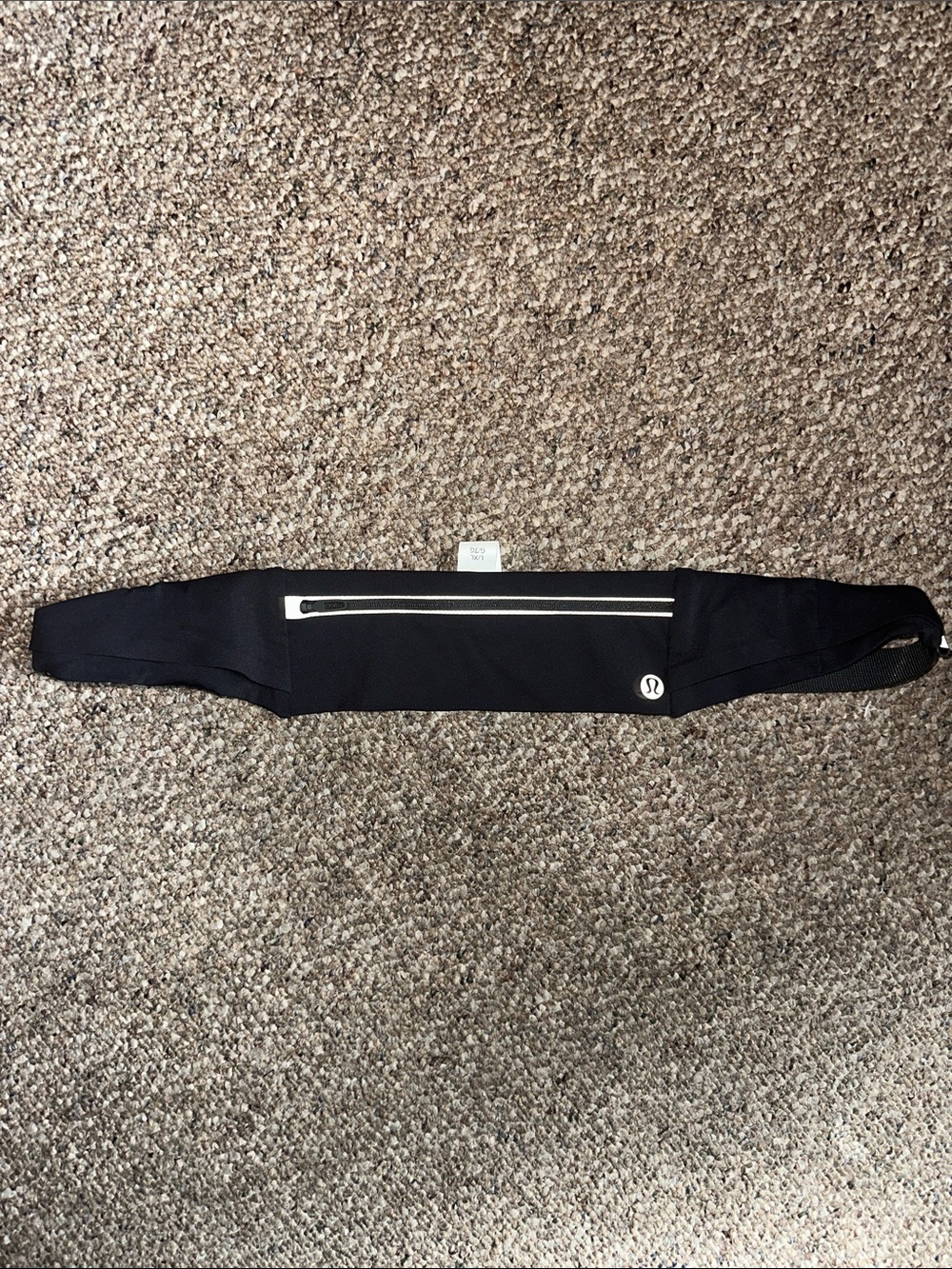 lululemon athletica Black Waist Pack with White Zipper Accent